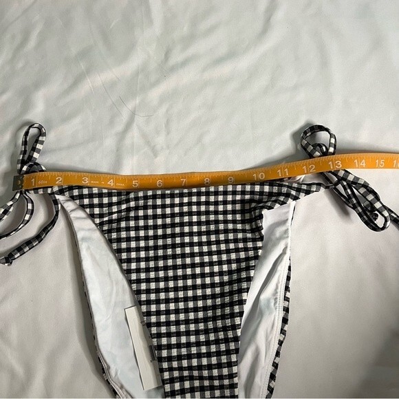 Andie Swim Black Gingham Size L String Bikini Bottom Beach Retro Pin Up Plaid - Picture 3 of 7